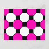 Black White Squares Hexagons Patroon Briefkaart (Voorkant)