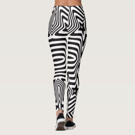 Black & White Star Illusion Leggings – Hypnotisch (Achterkant)