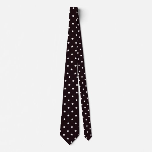 Black White Star Print Mannen Stropdas (Voorkant)