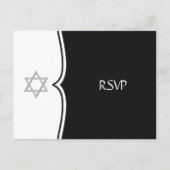 Black White Star van David RSVP Briefkaart (Voorkant)
