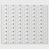 Black White Stars Kerstmis 5 Size Rolls Cadeaupapier (Vlak)