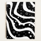 Black &white stars on lines  planner (Voorkant)