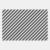 Black White Stars Stripes Photo Collage Kerstmis Inpakpapier Vel (Voorkant 3)