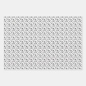 Black White Stars Stripes Photo Collage Kerstmis Inpakpapier Vel (Voorkant 2)