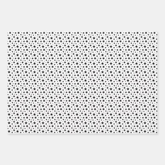 Black White Stars Stripes Photo Collage Kerstmis Inpakpapier Vel (Voorkant 2)