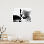 Black White Statue of Liberty New York City Poster (Keuken)