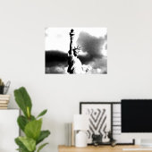 Black White Statue of Liberty New York City Poster (Thuiskantoor)