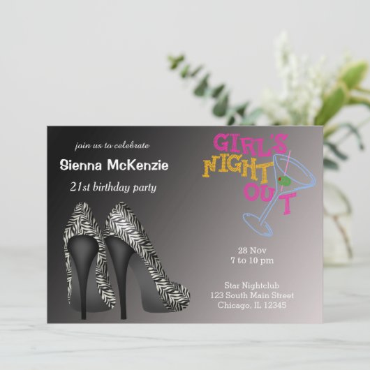 Black White Stilettos verjaardag Kaart (Staand voorkant)