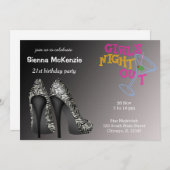 Black White Stilettos verjaardag Kaart (Voorkant / Achterkant)