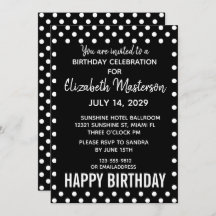 Black White Stippen Happy Birthday Pattern