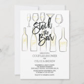 Black White Stock de Bar Couples Shower uitnodigt Kaart (Voorkant)
