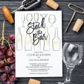 Black White Stock de Bar Couples Shower uitnodigt Kaart