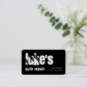 Black White Street Auto Repair Visitekaartje (Staand voorkant)