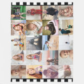 Black White Stripe 20 Photo Collage Family Fleece (Voorkant)