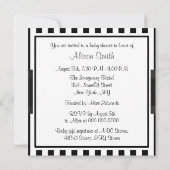 Black White Stripe Baby shower Kaart (Achterkant)
