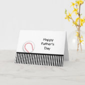 Black White Stripe Baseball Vaderdag Kaart (Gele Bloem)