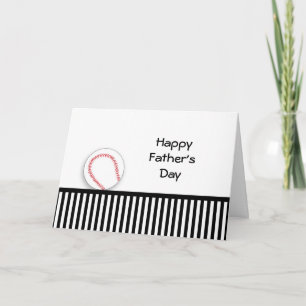 Black White Stripe Baseball Vaderdag Kaart