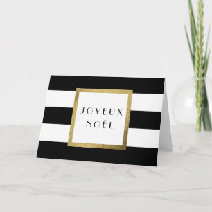 Black & White Stripe Christmas Feestdagen Kaart