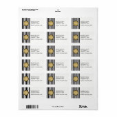 Black White Stripe Distress Steampunk 3 Monogram Etiket (Full Sheet)