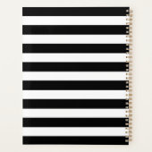 Black White Stripe Family Name Monogram 2023 Planner (Achterkant)