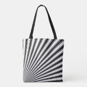 Black White Stripe Funky Pattern Tote Bag (Achterkant)