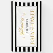 Black White Stripe Gold Mam | BABY SHOWER Spandoek (Verticaal)