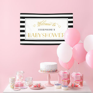 Black White Stripe Gold Mam   BABY SHOWER Spandoek