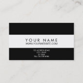 Black & White Stripe Laurel Wreatmonogram Visitekaartje (Achterkant)