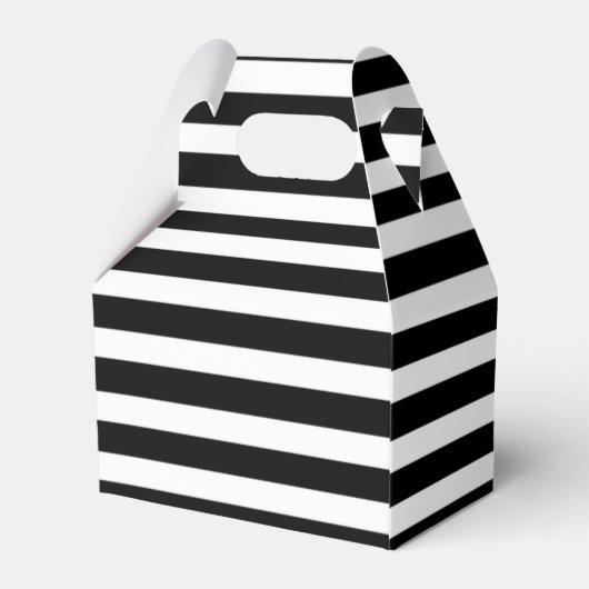 Black White Stripe Pattern Wedding Favor Boxes Bedankdoosjes (Achterkant)