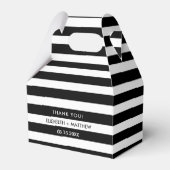 Black White Stripe Pattern Wedding Favor Boxes Bedankdoosjes (Voorkant Zijde)