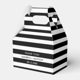 Black White Stripe Pattern Wedding Favor Boxes Bedankdoosjes