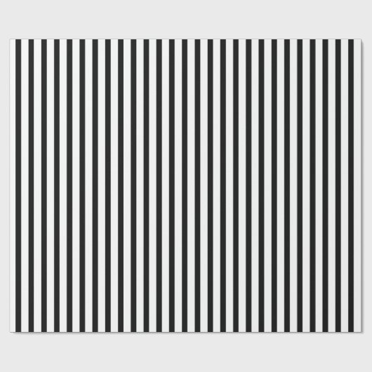 Black White Stripe Pattern wrapping papier (Vlak)