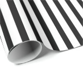 Black White Stripe Pattern wrapping papier (Rol Hoek)