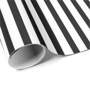 Black White Stripe Pattern wrapping papier