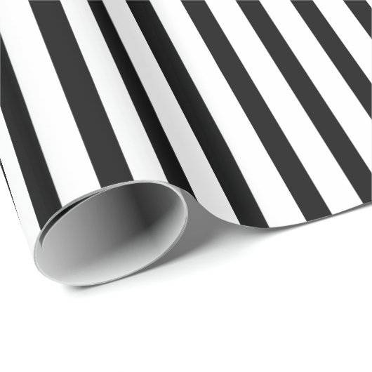 Black White Stripe Pattern wrapping papier (Rol Hoek)