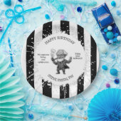 Black White Stripe Psychology Freud CARTOON Papieren Bordje (Feest)