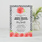 Black White Stripe Roos Derby Vrijgezellenfeest Kaart (Staand voorkant)