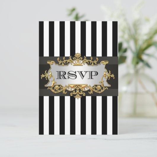 Black White Stripe RSVP 2 (Staand voorkant)
