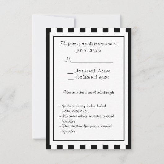 Black White Stripe RSVP 2 (Achterkant)