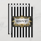 Black White Stripe RSVP 2 (Voorkant / Achterkant)