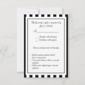 Black White Stripe RSVP 2 Kaartje (Achterkant)