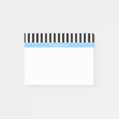 Black White Stripe Sky Blue Name Monogram Post-it® Notes (Voorkant)