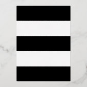 Black White Stripe Verjaardag Folie Invitation Folie Uitnodiging (Achterkant)