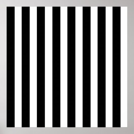 Black White Stripe Vertical Straight Lines Patroon Poster (Voorkant)