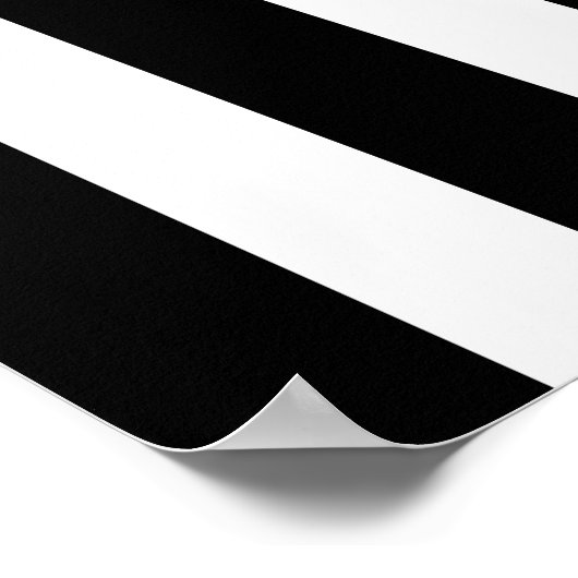 Black White Stripe Vertical Straight Lines Patroon Poster (Hoek)