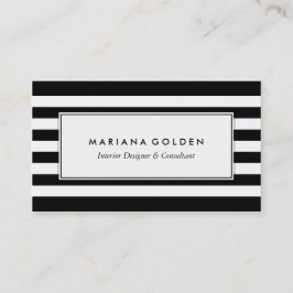 Black White Stripe Visitekaartje