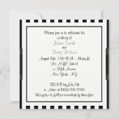 Black White Stripe Wedding Invite #2 Kaart (Achterkant)