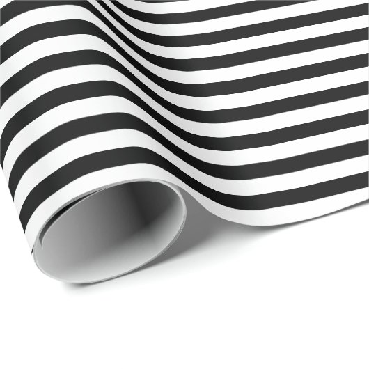 Black | white stripe wrapping paper cadeaupapier (Rol Hoek)