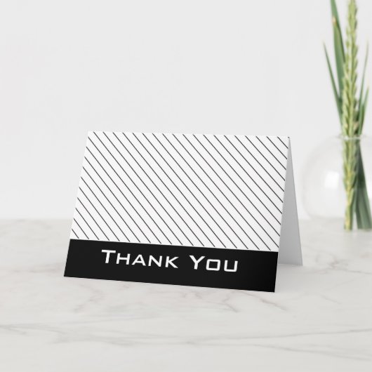 Black/White Striped 2 Hartelijk dank Wenskaart Bedankkaart (Voorkant)