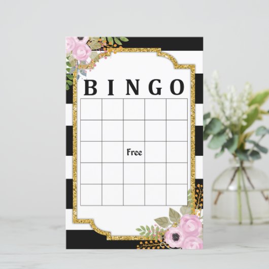 Black White Striped bingo (Staand voorkant)